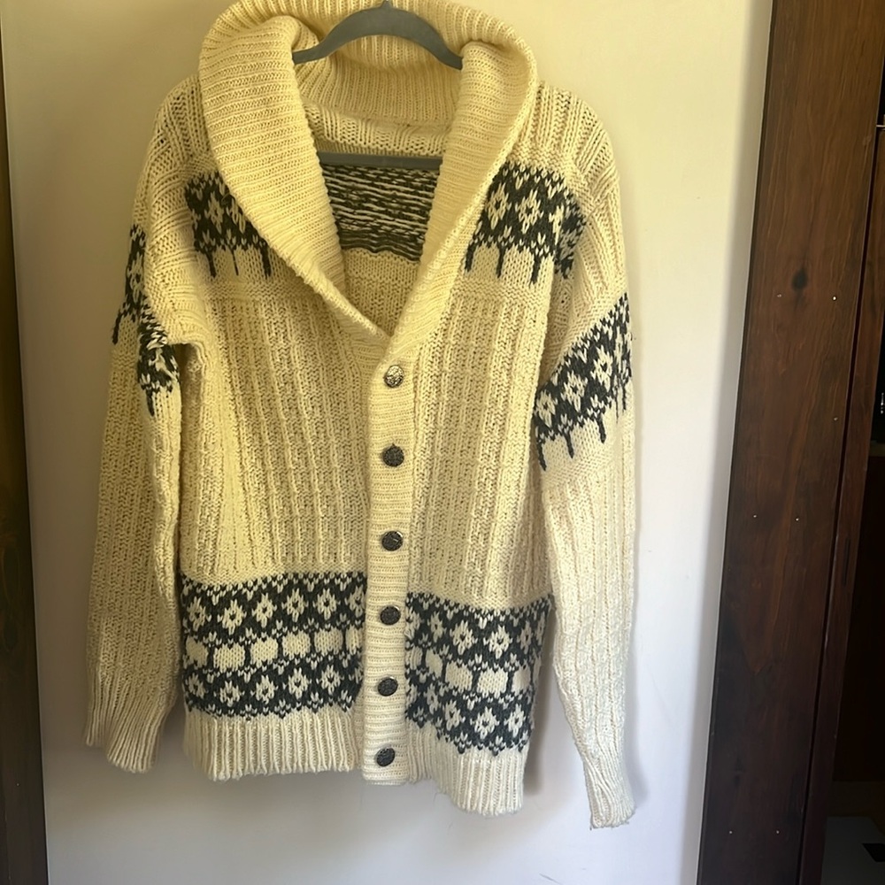 Vintage 1970's Cowichan Fair Isle style King's Road Cardigan